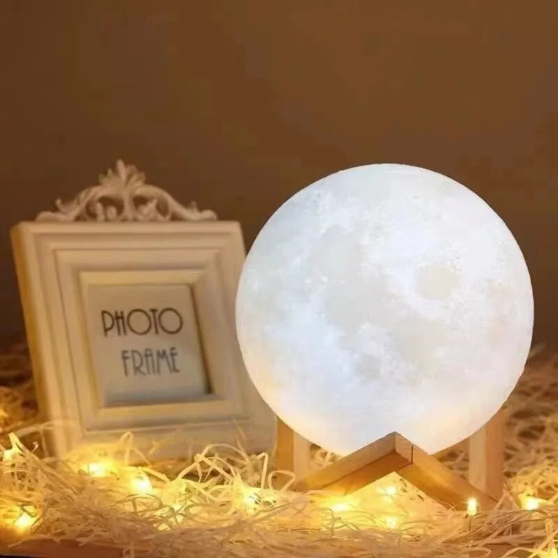 LED Moon Night Light – Warm Light Bedroom Decor & Christmas Gift