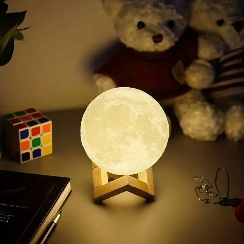 LED Moon Night Light – Warm Light Bedroom Decor & Christmas Gift