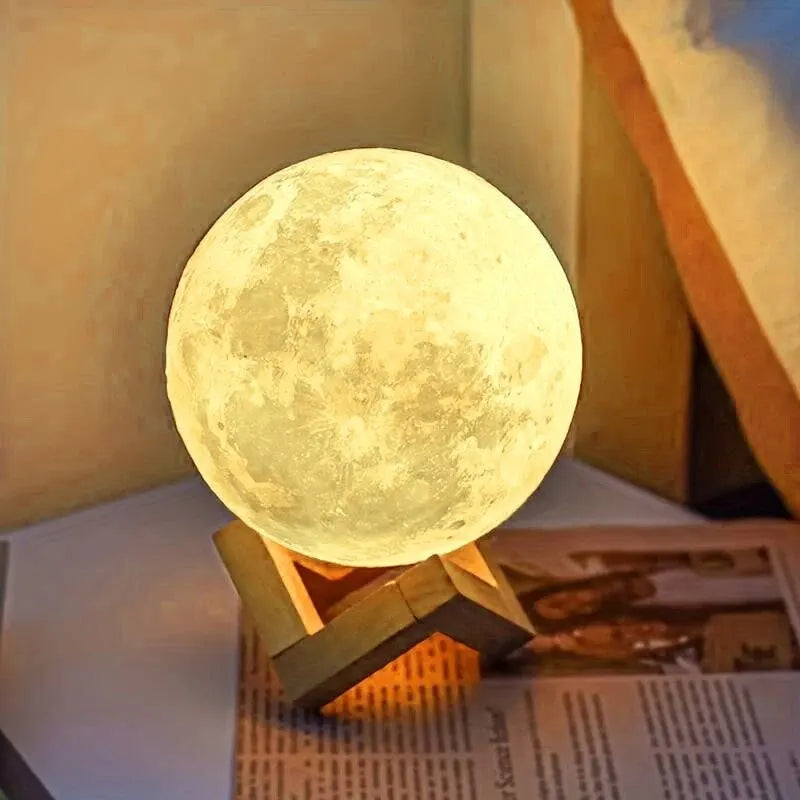 LED Moon Night Light – Warm Light Bedroom Decor & Christmas Gift