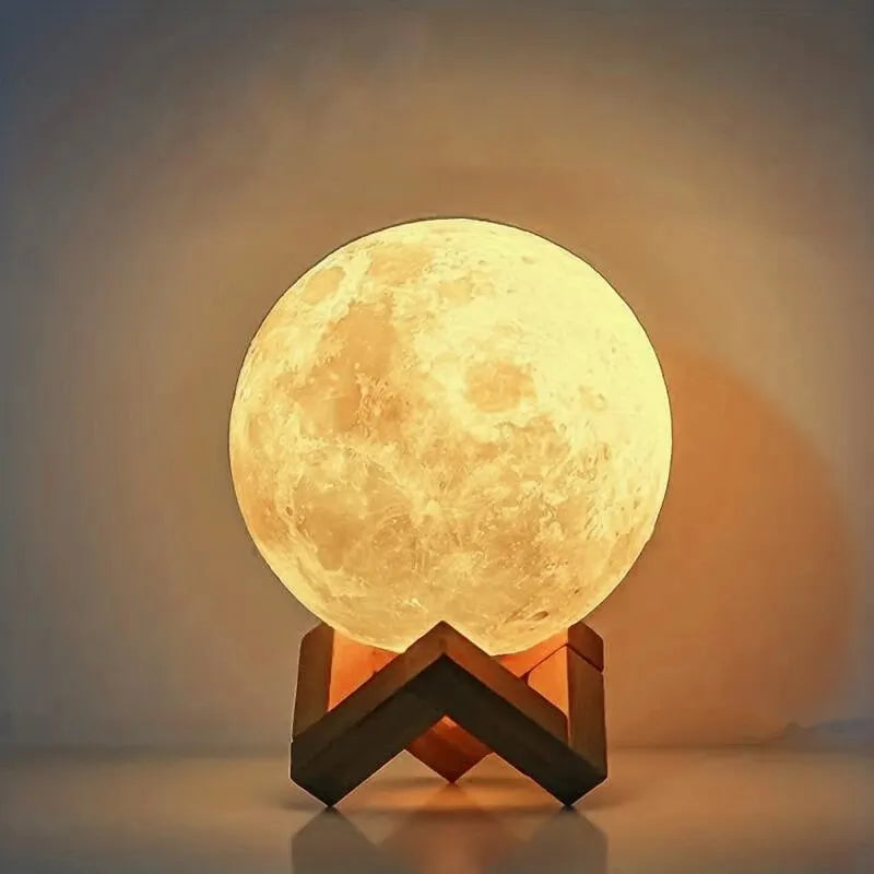 LED Moon Night Light – Warm Light Bedroom Decor & Christmas Gift
