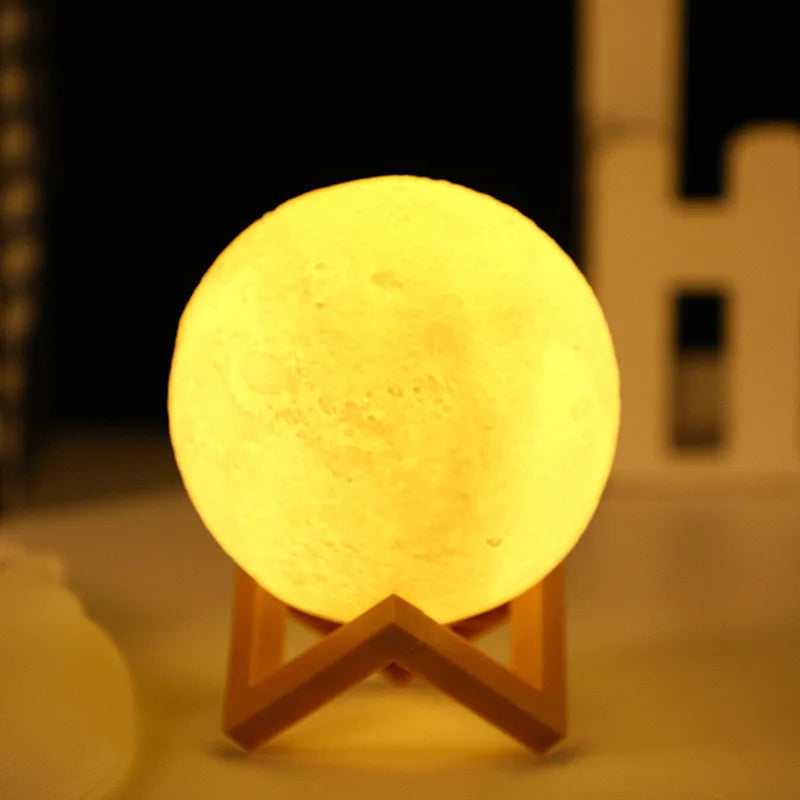 LED Moon Night Light – Warm Light Bedroom Decor & Christmas Gift